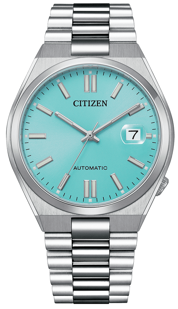 Citizen Tsuyosa Automatic Turquoise Dial Silver Steel Strap Watch For Men - NJ0151-88M