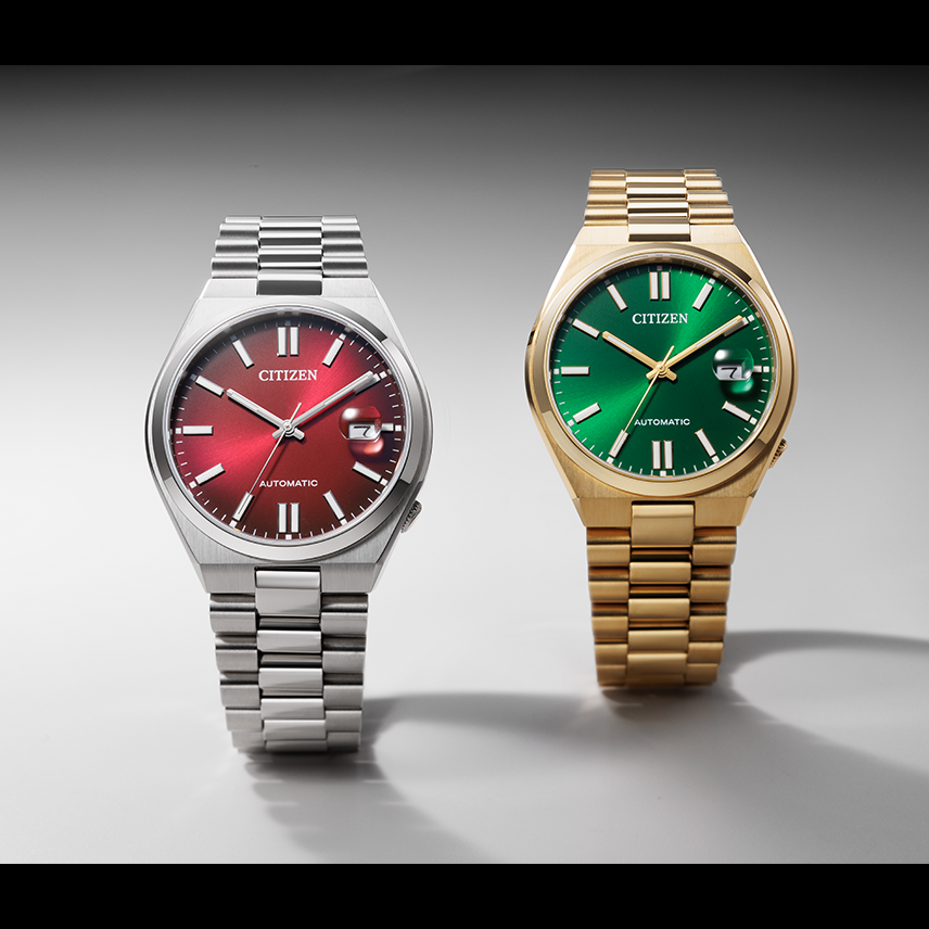 Citizen Tsuyosa NJ0152-51X Men's Automatic Watch – Green Dial with Gold Steel Strap