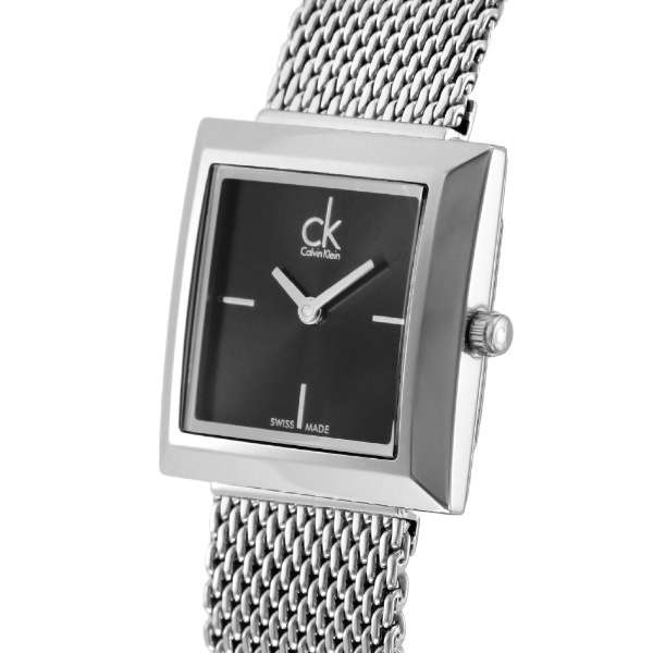 Calvin Klein Mark Black Dial Silver Mesh Bracelet Watch for Women - K3R23121