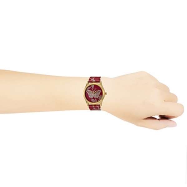 Gucci G Timeless Quartz Red Dial Red Leather Strap Watch For Women - YA1264054