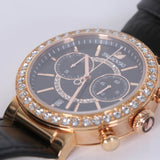 Swarovski Citra Sphere Chronograph Black Dial Black Leather Strap Watch for Women - 5055209