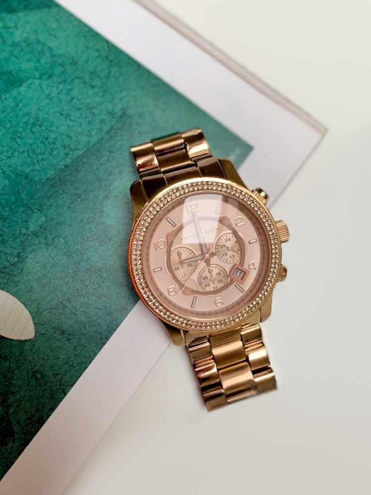 Michael Kors Dylan Rose Gold Dial Rose Gold Steel Strap Watch for Women - MK5576