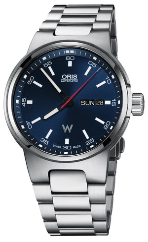 Oris Williams F1 Day Date Blue Dial Silver Steel Strap Watch for Men - 0173577164155-0782450