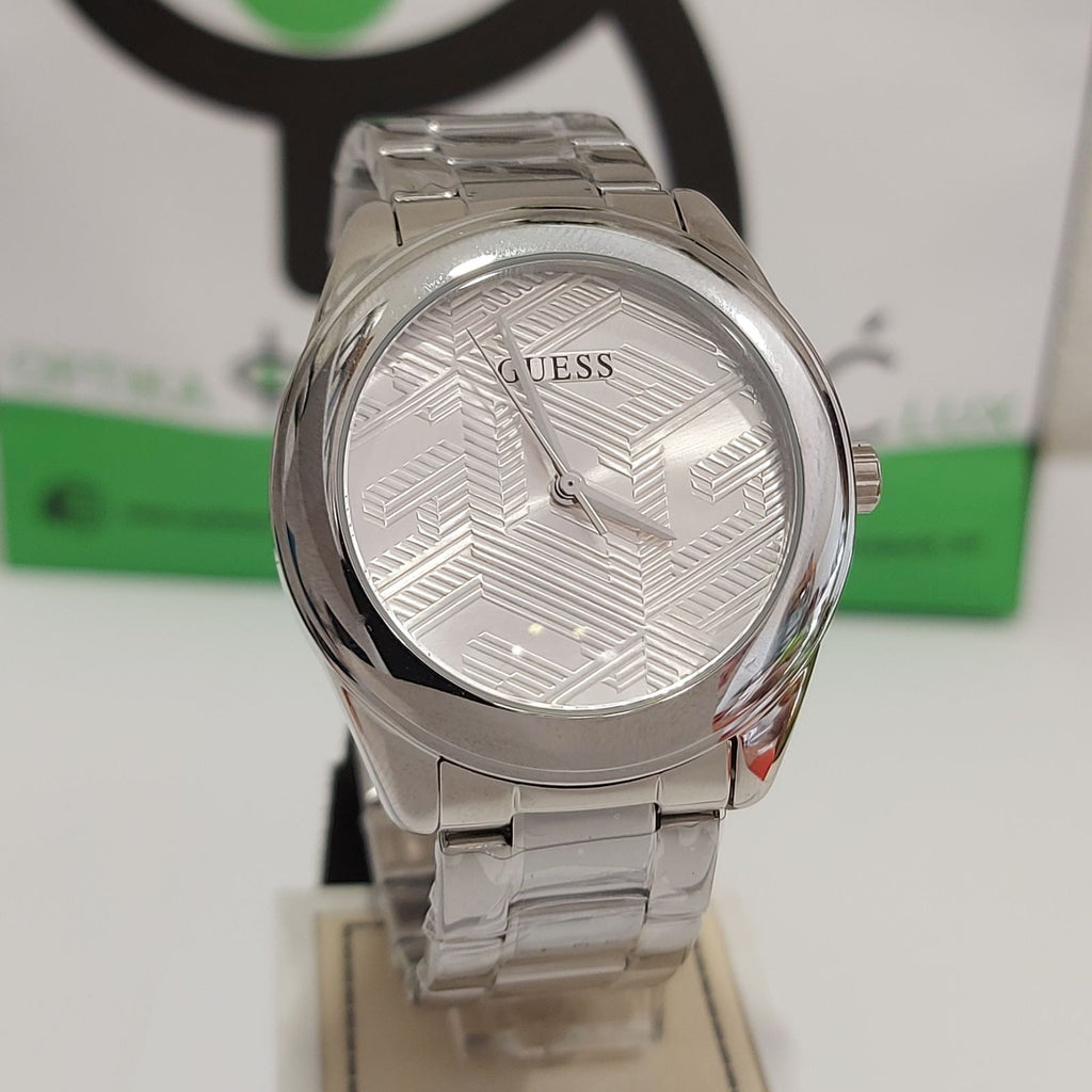 Guess GW0606L1 Cubed Analog Women’s Watch – Silver Dial & Silver Steel Strap