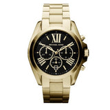 Michael Kors Bradshaw Black Dial Gold Steel Strap Watch for Women - MK5739