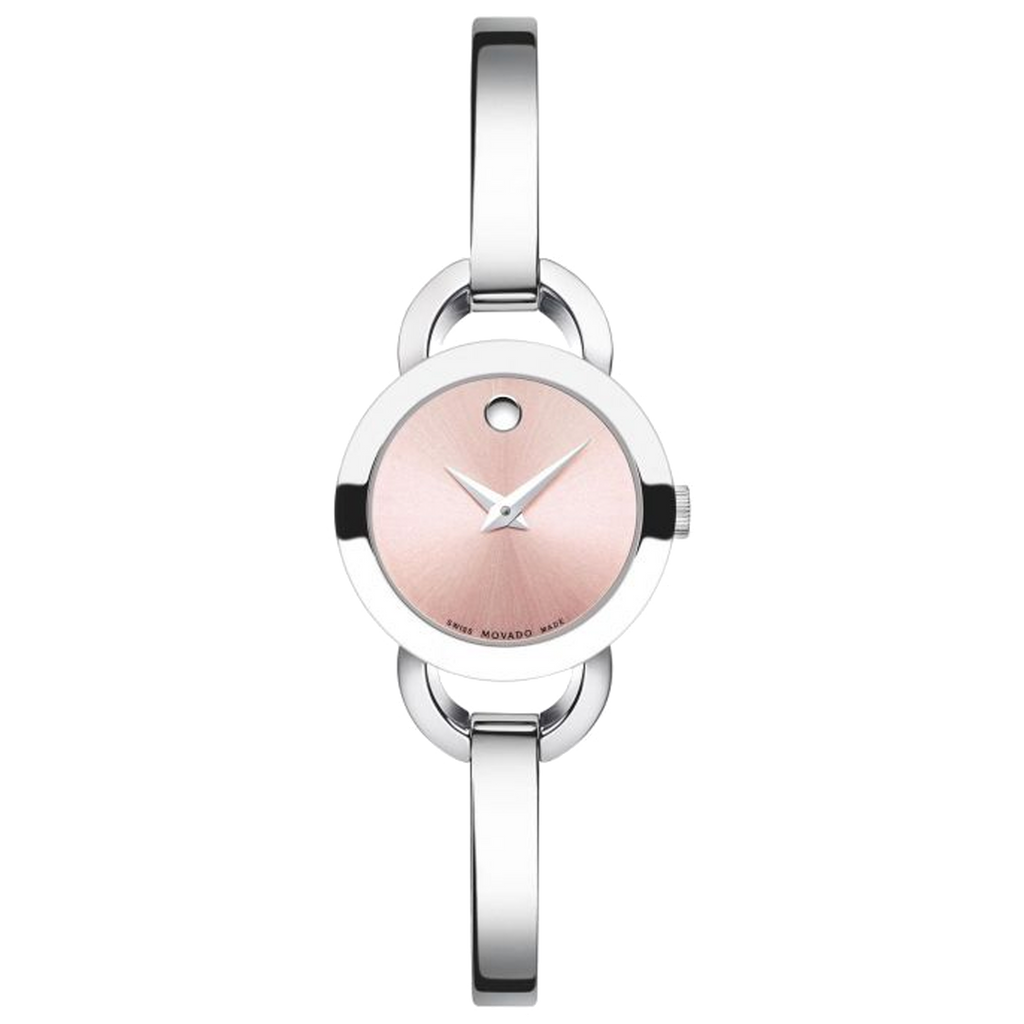Movado Rondiro 22mm Pink Dial Stainless Steel Watch For Women - 0606797