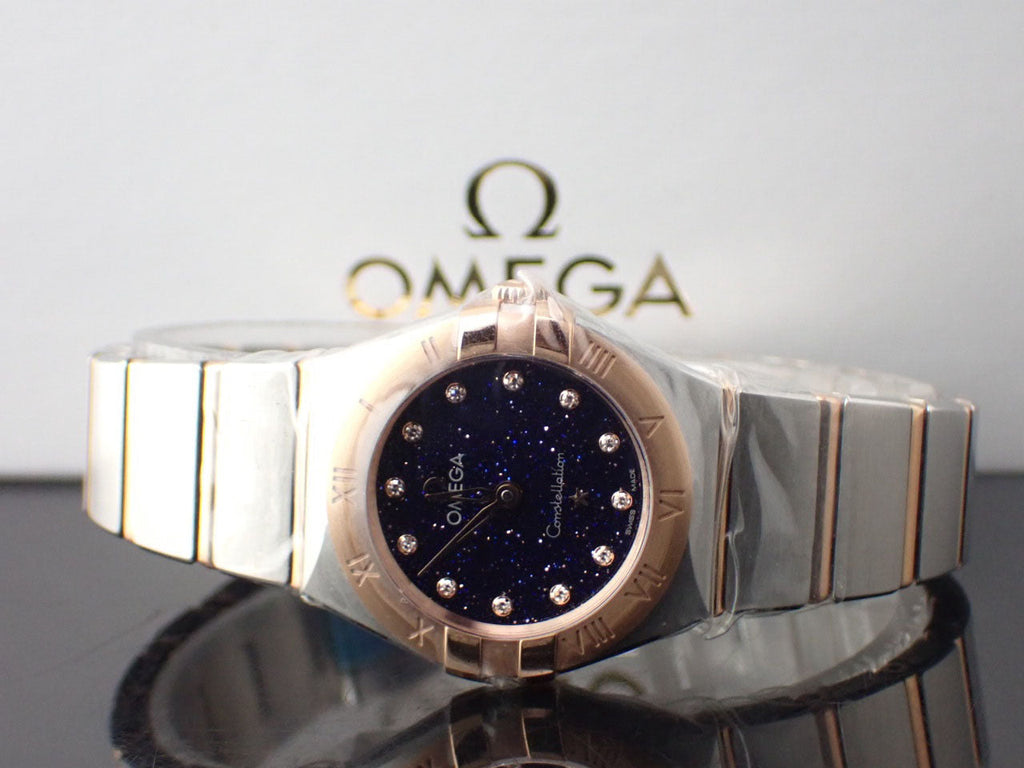 Omega Constellation Quartz Diamonds Blue Dial Two Tone Steel Strap Watch for Women - 131.20.25.60.53.002
