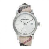 Burberry The City White Dial Brown Leather Strap Watch for Women - BU9113