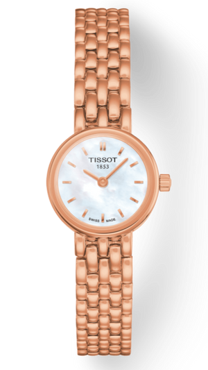 Tissot T Lady Lovely Mother of Pearl Dial Rose Gold Steel Strap Watch For Women - T058.009.33.111.00
