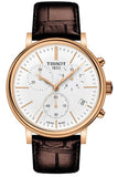 Tissot T122.417.36.011.00 Carson Premium Chronograph Quartz Men's Watch – White Dial & Brown Leather Strap