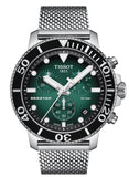 Tissot T120.417.11.091.00 Seastar 1000 Chronograph Men's Watch – Green Dial & Silver Mesh Bracelet