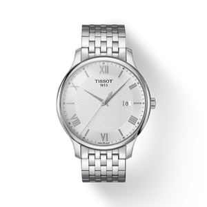 Tissot T Classic Tradition Silver Dial Silver Steel Strap Watch For Men - T063.610.11.038.00