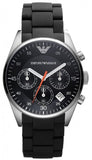 Emporio Armani AR5858 Sportivo Chronograph Men's Watch – Black Dial & Black Strap