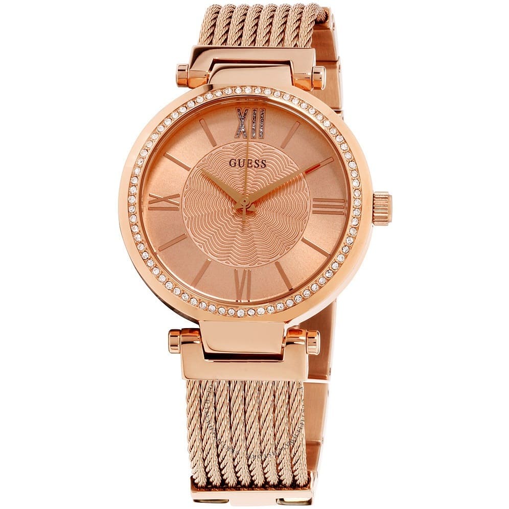 Guess Soho Rose Gold Dial Stainless Steel Watch For Women - W0638L4
