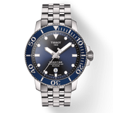 Tissot T Sport Seastar 1000 Powermatic Silicium Blue Dial Silver Steel Strap Watch For Men - T120.407.11.041.01