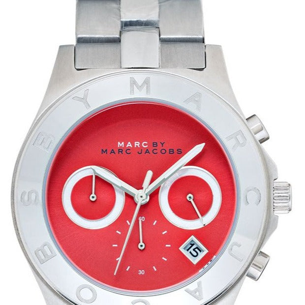 Marc Jacobs Blade Orange Dial Silver Steel Strap Watch for Women - MBM3306