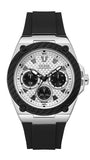 Guess W1049G3 Legacy Men's Watch – White Dial & Black Rubber Strap