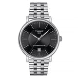 Tissot T Classic Carson Premium Powermatic 80 Black Dial Silver Steel Strap Watch For Men - T122.407.11.051.00