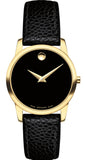 Movado 0607016 Museum Classic Women's Watch – Black Dial & Black Leather Strap
