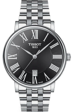 Tissot Carson Premium Black Dial Silver Steel Strap Watch For Men - T122.410.11.053.00