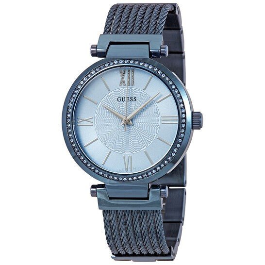Guess Soho Diamonds Blue Dial Blue Mesh Bracelet Watch For Women - W0638L3