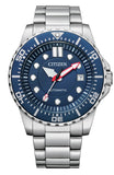 Citizen Promaster Mechanical NJ0121-89L Men's Watch – Blue Dial with Silver Steel Strap