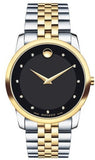 Movado 0606879 Museum Classic Men's Watch – Black Dial with Diamonds & Two-Tone Steel Strap
