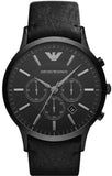 Emporio Armani AR2461 Sportivo Chronograph Men's Watch – Black Dial & Black Leather Strap