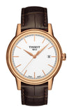 Tissot T085.410.36.011.00 T Classic Carson Steel Quartz Men's Watch – White Dial & Brown Leather Strap