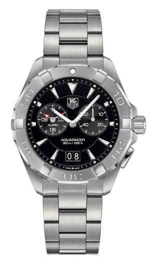 Tag Heuer Aquaracer Quartz Black Dial Silver Steel Strap Watch for Men - WAY111Z.BA0928