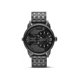Diesel Mini Daddy Dual Time Black Dial Black Stainless Steel Strap Watch For Men - DZ7316