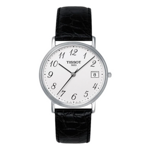 Tissot T Classic Desire White Dial Black Leather Strap Watch For Men - T52.1.421.12