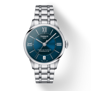 Tissot Chemin Des Tourelles Powermatic 80 Lady Blue Dial Silver Steel Strap Watch For Women - T099.207.11.048.00