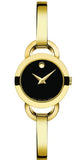 Movado 0606888 Rondiro Quartz Women's Watch – Black Dial & Yellow Gold Steel Bracelet (22mm)