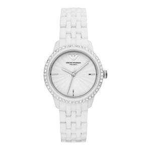 Emporio Armani Ceramic White Dial White Ceramic Bracelet Watch For Women - AR1477