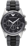 Emporio Armani AR5866 Sportivo Quartz Men's Watch – Black Dial & Two-Tone Ceramic Bracelet