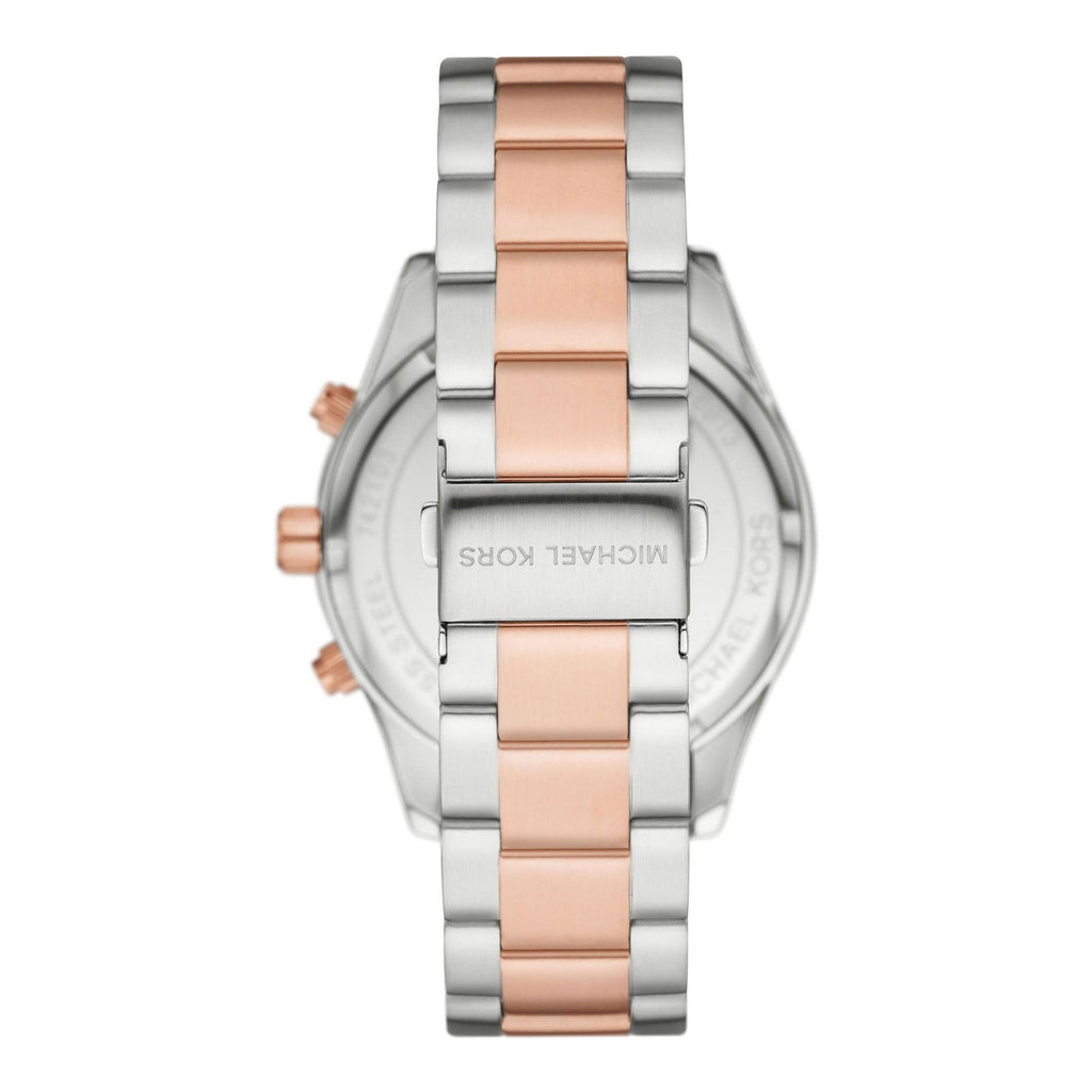 Michael Kors Layton Chronograph Black Dial Two Tone Steel Strap Watch For Men - MK8913