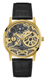 Guess GW0570G1 Gadget Men's Watch – Gold Dial & Black Leather Strap