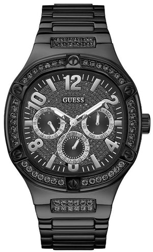 Guess Duke Glitz Crystals Black Dial Black Steel Strap Watch For Men - GW0576G3