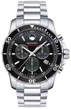 Movado 2600142 Series 800 Chronograph Men's Watch – Black Dial & Silver Steel Strap