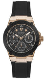Guess W1094L6 Zena Chronograph Women’s Watch – Black Dial & Black Rubber Strap