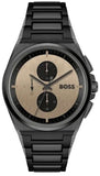 Hugo Boss 1514043 Steer Chronograph Men's Watch – Brown Dial & Black Steel Strap