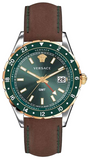 Versace V11090017 Hellenyium Men's Watch – Green Dial & Brown Leather Strap