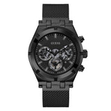Guess Continental Chronograph Black Dial Black Mesh Strap Watch For Men - GW0582G3