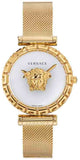 Versace VEDV00619 Palazzo Empire Greca Quartz Women's Watch – White Dial & Gold Mesh Bracelet