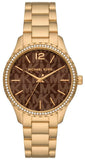 Michael Kors MK7296 Layton Chronograph Women's Watch – Brown Dial & Gold Steel Bracelet