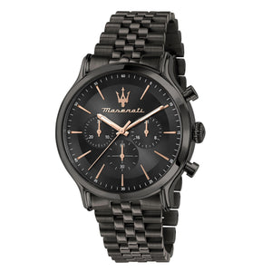 Maserati Epoca Limited Edition Chronograph Black Dial Black Steel Strap Watch For Men - R8873618019