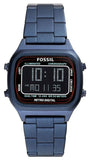 Fossil FS5896 Retro Analog-Digital Men’s Watch – Black Dial & Blue Steel Strap