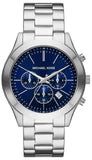 Michael Kors MK8917 Slim Runway Chronograph Men's Watch – Blue Dial & Silver Steel Strap