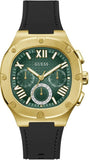 Guess GW0571G3 Headliner Multifunction Men's Watch – Green Dial & Black Silicone Strap